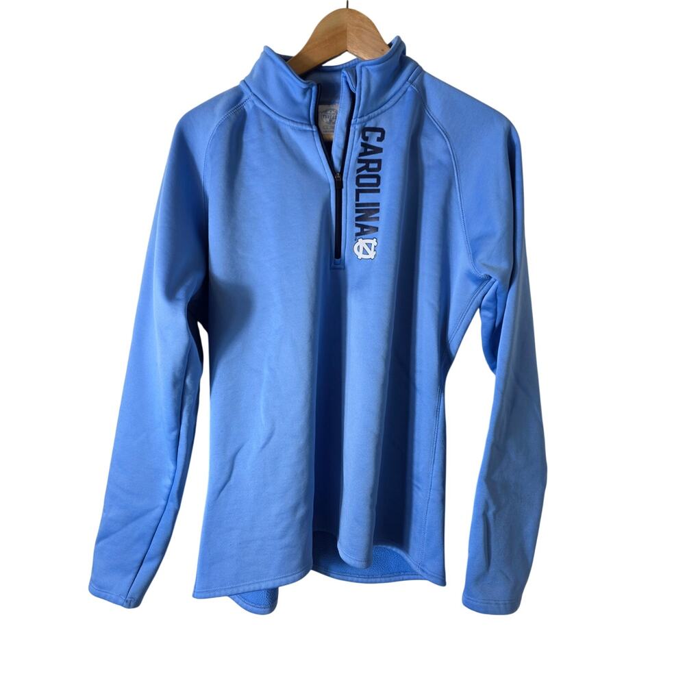 NORTH CAROLINA TAR HEELS Carolina Blue 1/2 Zip Active Mock Neck Sweater SZ L